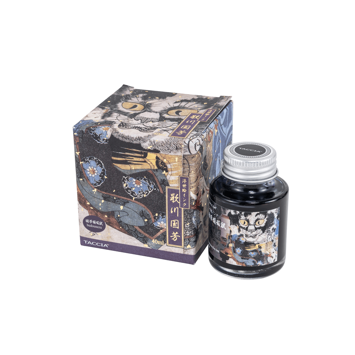 Nakabayashi Fountain Pen Ink Budounezu - Grape Grey Nakabayashi - Taccia - Ukiyo-e Fountain Pen Ink - 40mL Bottles - Kuniyoshi Series