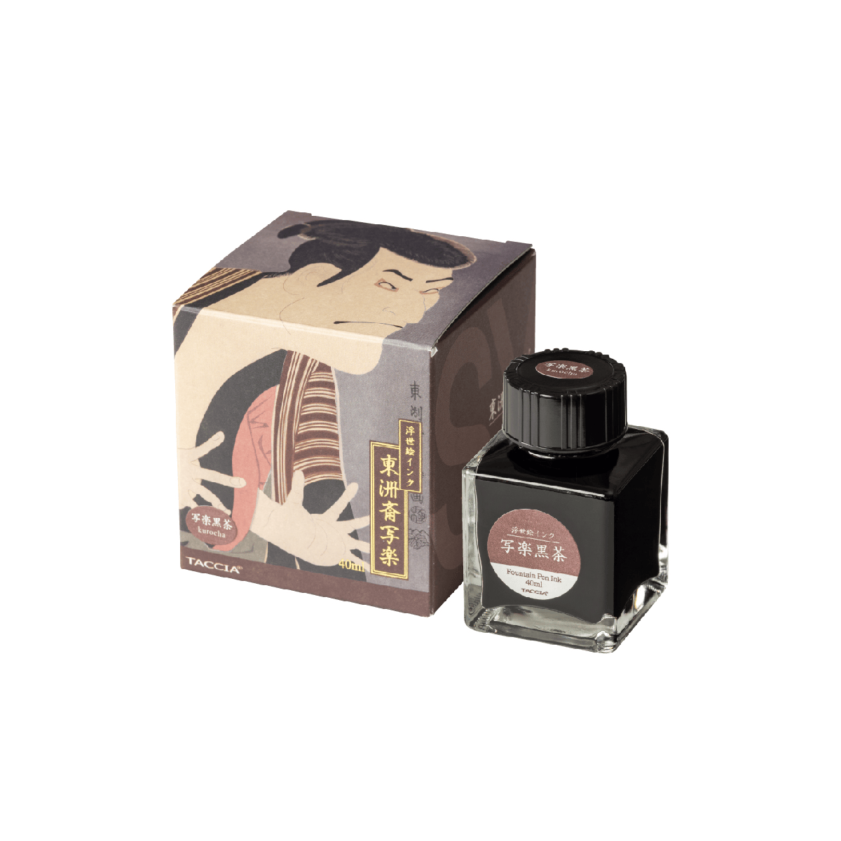 Nakabayashi Fountain Pen Ink Kurocha - Black Tea Nakabayashi - Taccia - Ukiyo-e Fountain Pen Ink - 40mL Bottles - Sharaku Series