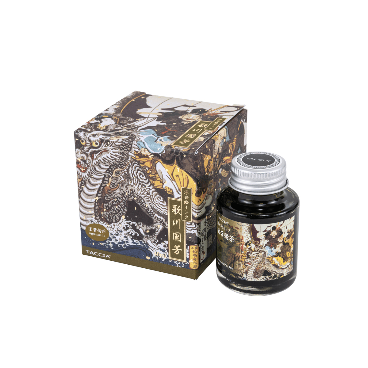 Nakabayashi Fountain Pen Ink Uguisucha - Nightingale Tea Nakabayashi - Taccia - Ukiyo-e Fountain Pen Ink - 40mL Bottles - Kuniyoshi Series