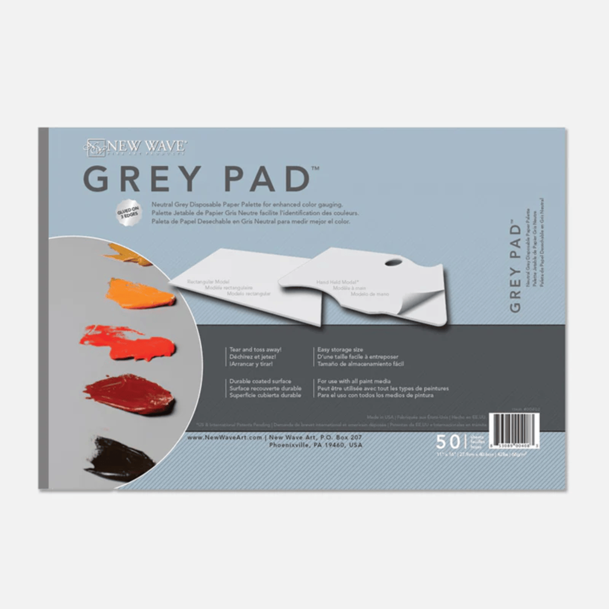 New Wave Disposable Palette New Wave - Grey Pad - Rectangular Paper Palette