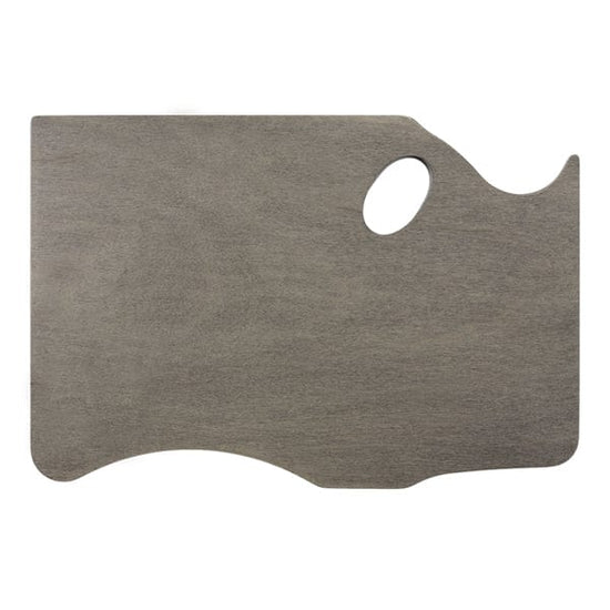 New Wave Palette - Wood New Wave - Highland - Hand Finished Wooden Artist Palette - Right Handed Model - Neutral Grey