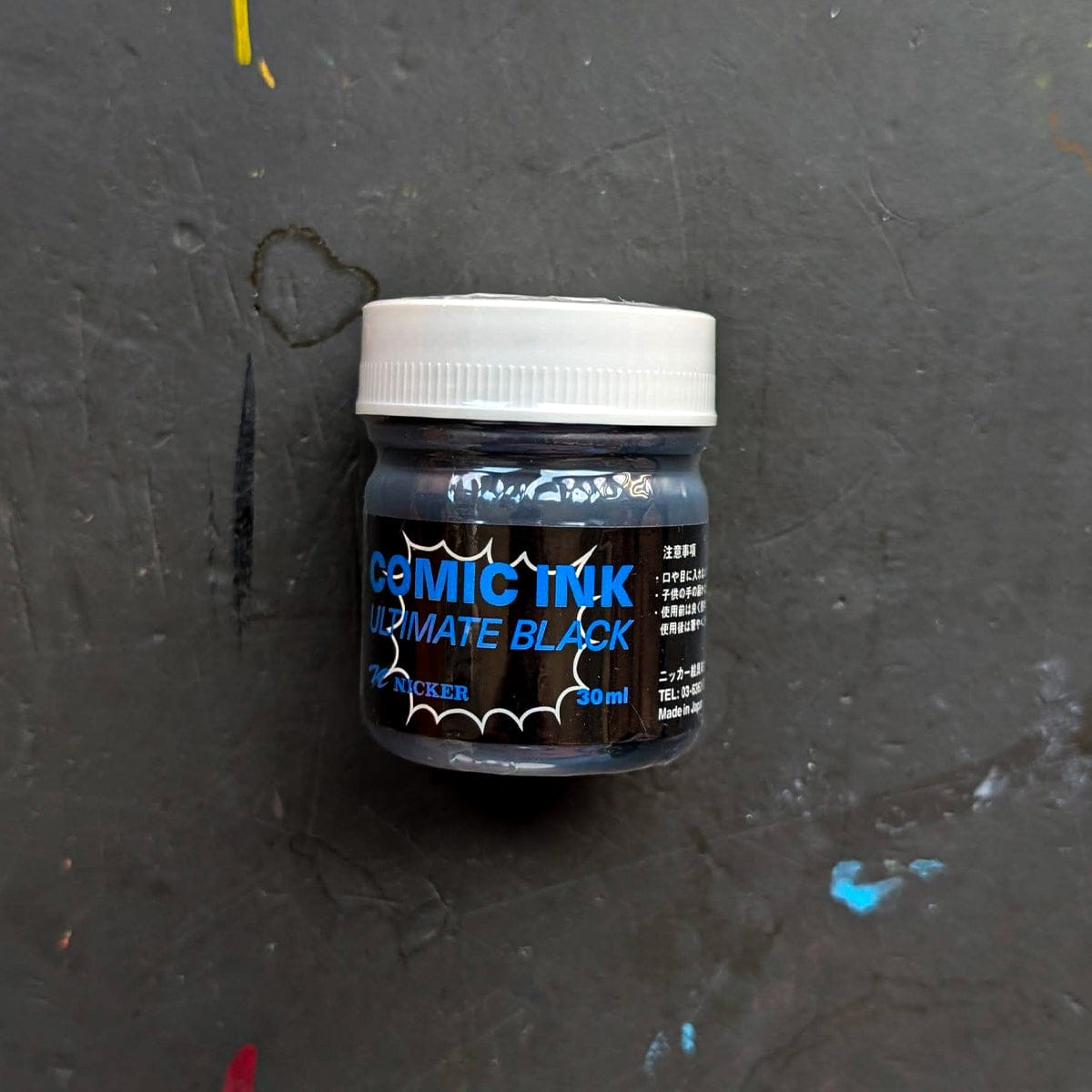 Nicker Colour Drawing Ink Ultimate Black Nicker - Comic Ink - 30mL Jars
