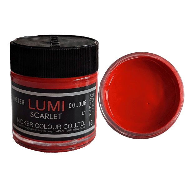 Nicker Colour Poster Paint Lumi Scarlet Nicker - Luminous Poster Colours - Individual 40mL Jars