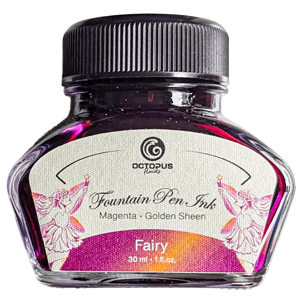 Octopus Fluids Drawing Ink Fairy (Magenta/Golden) Octopus Fluids - Sheen Fountain Pen Ink - 30mL Bottles