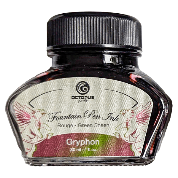 Octopus Fluids Drawing Ink Gryphon (Red/Green) Octopus Fluids - Sheen Fountain Pen Ink - 30mL Bottles