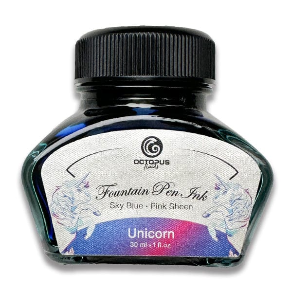 Octopus Fluids Drawing Ink Unicorn (Sky Blue/Pink) Octopus Fluids - Sheen Fountain Pen Ink - 30mL Bottles