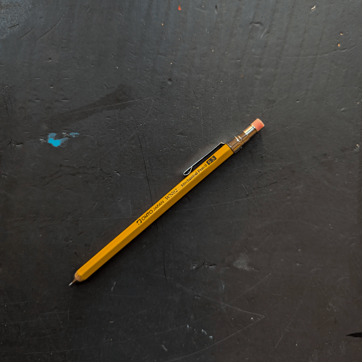 Ohto Mechanical Pencil Yellow Ohto - Wooden Mechanical Pencils - WN02 - 0.5mm Mini