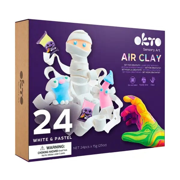 OKTO Clay Air-Dry Clay OKTO Clay - Sensory Art - Air Clay - 24 White & Pastel Colour Set