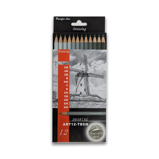 Pacific Arc Graphite Pencil Set Pacific Arc - Drawing Pencils - Set of 12 - Item #ART12-TECH