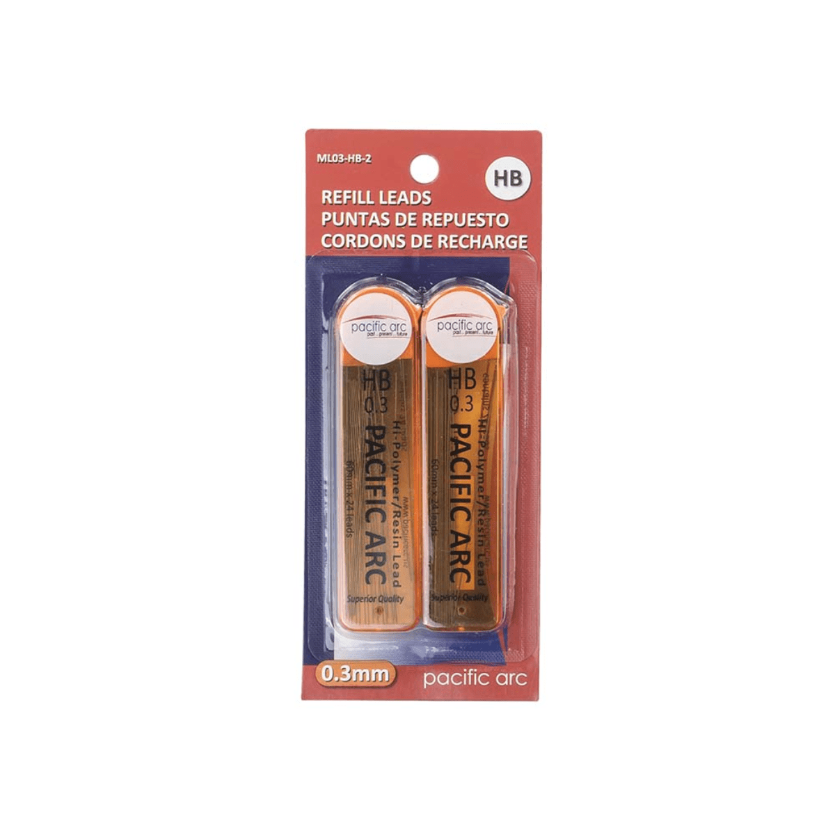 Pacific Arc Lead Refill Pacific Arc - 0.3mm Lead Refills - HB - 2 Pack