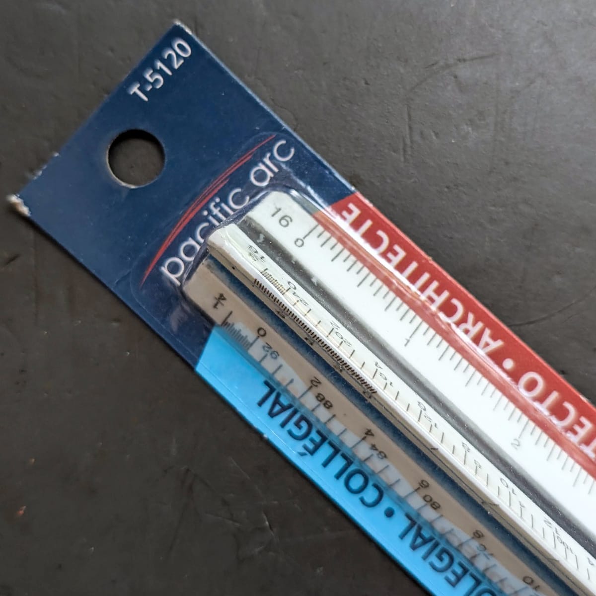 Pacific Arc Scale Ruler Pacific Arc - Tri-Scale Ruler - Architect Style - 12" Imperial - Collegiate