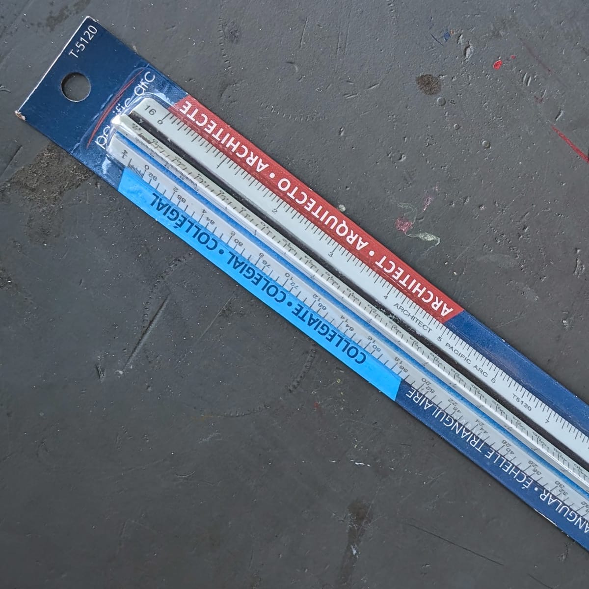 Pacific Arc Scale Ruler Pacific Arc - Tri-Scale Ruler - Architect Style - 12" Imperial - Collegiate