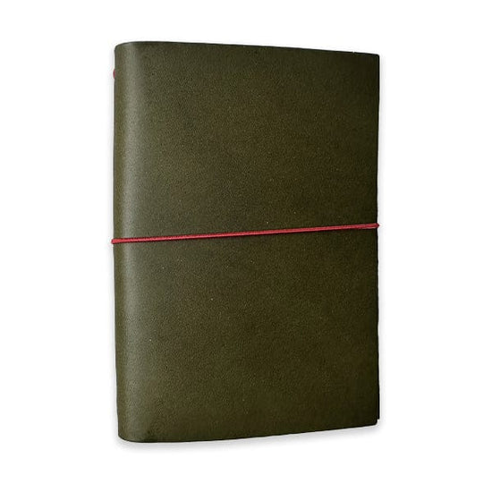 Paper Republic Notebook - Blank Paper Republic - Grand Voyageur - Pocket Leather Journal - Olive Green - Item #gv06_01