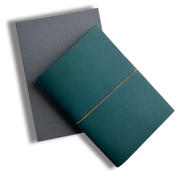Paper Republic Notebook - Blank Paper Republic - Grand Voyageur - Pocket Leather Journal - Petrol Blue - Item #gv08-01