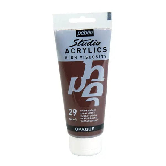 Pebeo Acrylic Paint Burnt Umber Pebeo - Studio Acrylics - High Viscosity Colour - 100mL Tubes