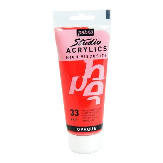 Pebeo Acrylic Paint Cadmium Red hue Pebeo - Studio Acrylics - High Viscosity Colour - 100mL Tubes