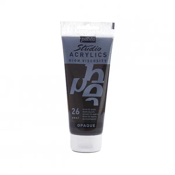 Pebeo Acrylic Paint Mars Black Pebeo - Studio Acrylics - High Viscosity Colour - 100mL Tubes