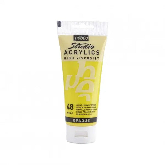 Pebeo Acrylic Paint Opaque Primary Yellow Pebeo - Studio Acrylics - High Viscosity Colour - 100mL Tubes