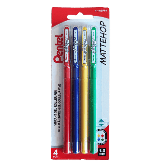 Pentel Ballpoint Pen Pentel - MATTEHOP - Vibrant Gel Roller Pens - Set of 4