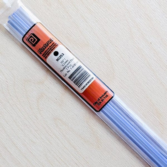 Plastruct Model Building Supplies Blue Plastruct - Fluorescent Rods - 1/8x10" - 7 Packs