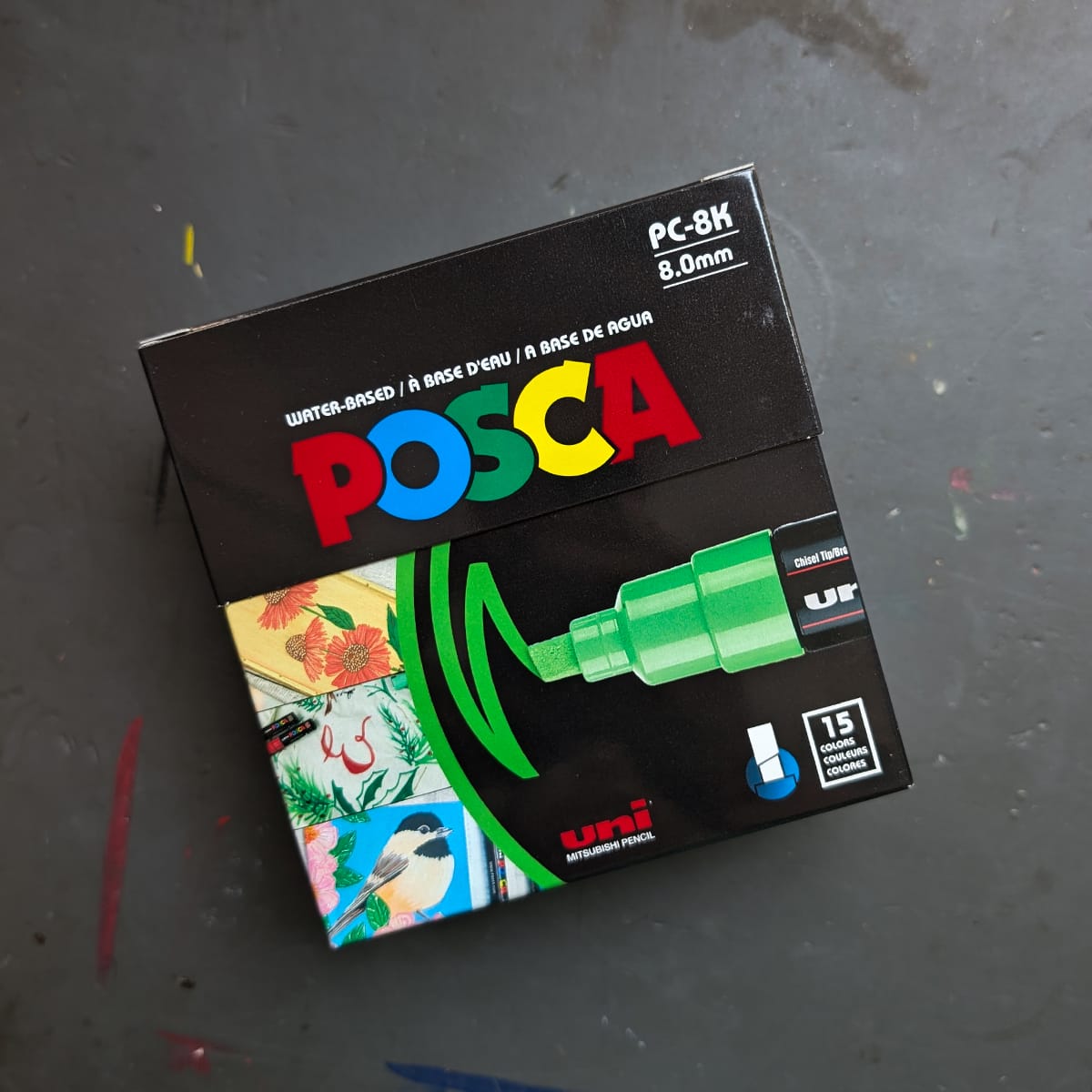 Posca Paint Marker Set Posca - PC-8K - Broad Chisel Tip Paint Markers - Set of 15 Colours