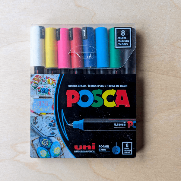 Posca Paint Marker Set Uni - Posca - Paint Marker Set - 8 Pieces - Basic Colours - Extra Fine Tip - PC-1MR