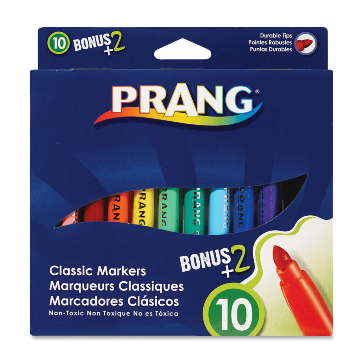 Prang Felt Tip Marker Set Prang - Classic Markers - 10 Colour Set with 2 Bonus Colours