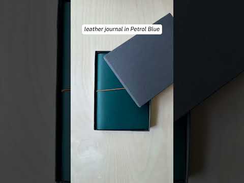 Load and play video in Gallery viewer, Paper Republic - Grand Voyageur - XL Leather Journal - Petrol Blue
