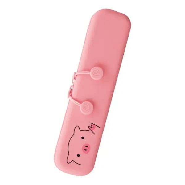 PuniLabo Pencil Case Pink Pig - 7717-5 PuniLabo - Slim Zipper Pouches - 8"