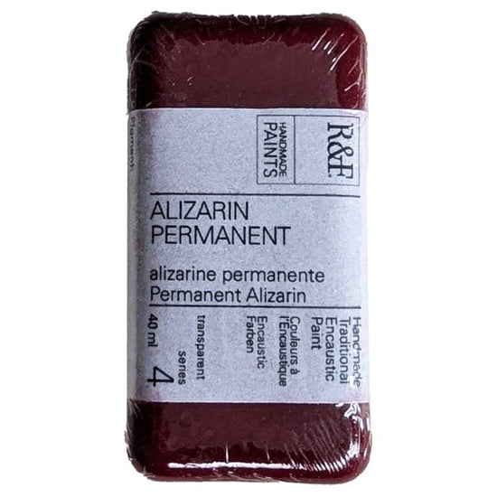 R&F Handmade Paints Encaustic Colour Alizarin Permanent R&F - Encaustic Paints - 40mL Cakes - Series 4