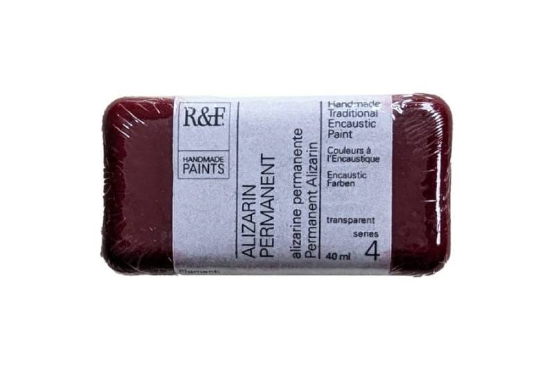 R&F Handmade Paints Encaustic Colour Alizarin Permanent R&F - Encaustic Paints - 40mL Cakes - Series 4