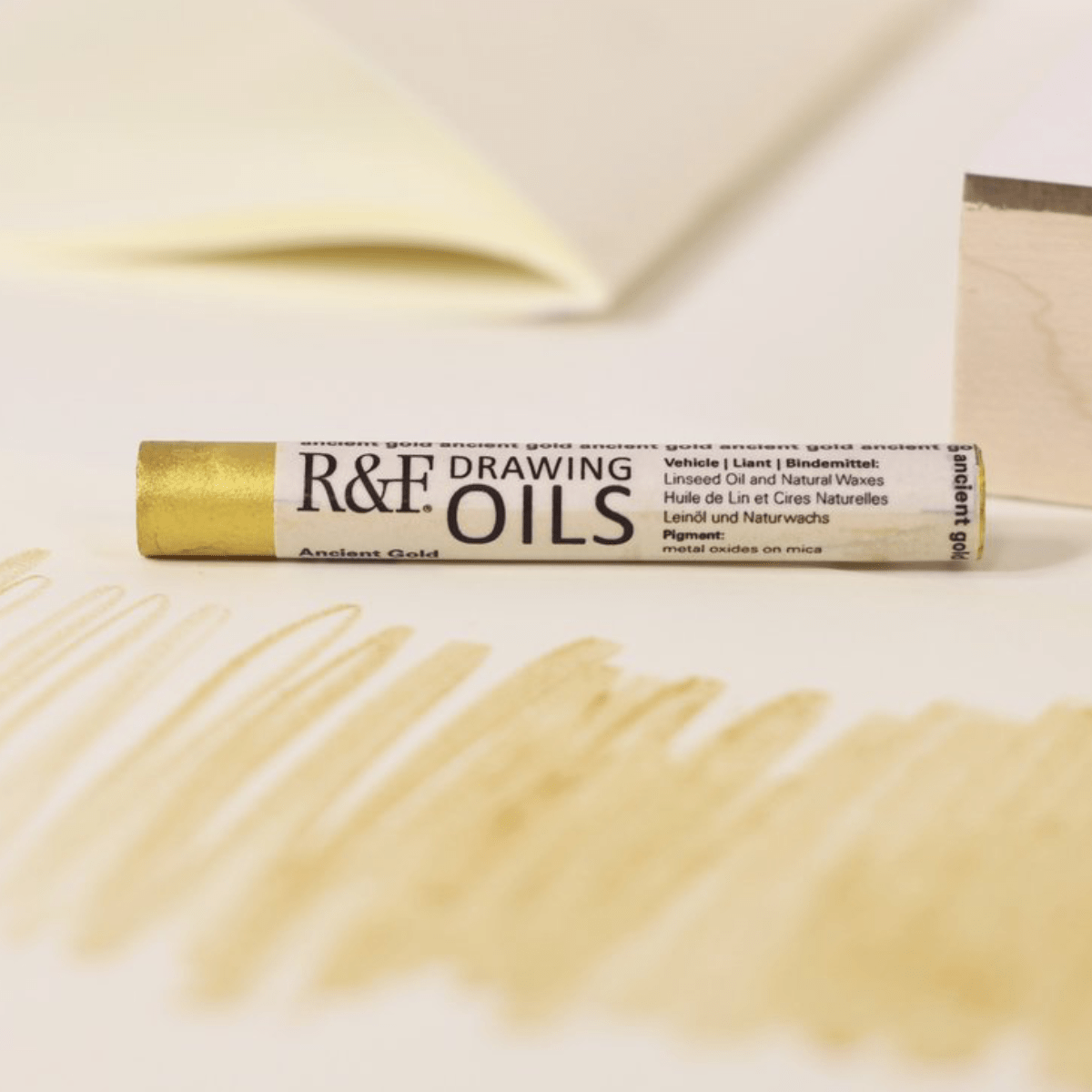 R&F Handmade Paints Pigment Stick Ancient Gold R&F - Drawing Oils - 12mL Sticks