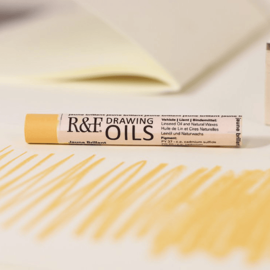 R&F Handmade Paints Pigment Stick Jaune Brillant R&F - Drawing Oils - 12mL Sticks