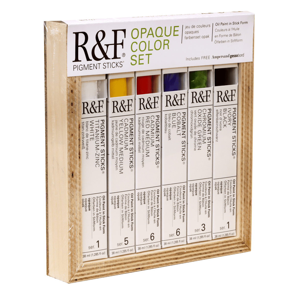 R&F Handmade Paints Pigment Stick Set R&F - Pigment Sticks - Opaque Colour Set  - 6 Colours