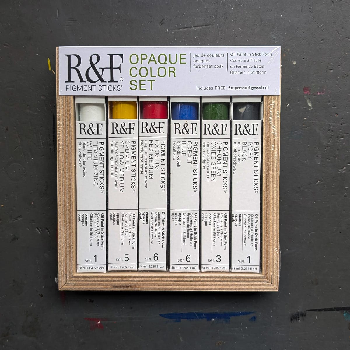 R&F Handmade Paints Pigment Stick Set R&F - Pigment Sticks - Opaque Colour Set  - 6 Colours