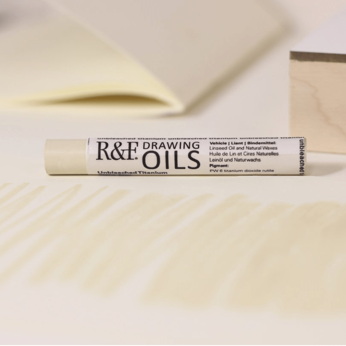 R&F Handmade Paints Pigment Stick Unbleached Titanium R&F - Drawing Oils - 12mL Sticks
