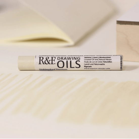 R&F Handmade Paints Pigment Stick Unbleached Titanium R&F - Drawing Oils - 12mL Sticks