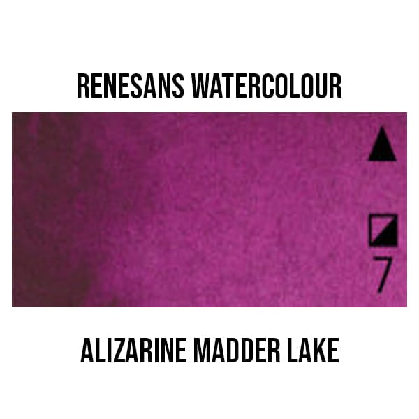 Renesans Watercolour Pan Alizarine Madder Lake - 16 Renesans - Extra-Fine Artists' Watercolours - Half Pans - Series 2