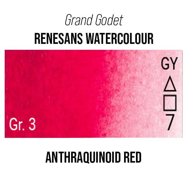 Renesans Watercolour Pan Anthraquinoid Red - 9 Renesans - Grand Godet - Extra-Fine Artists' Watercolours - 7mL Pans - Series 3