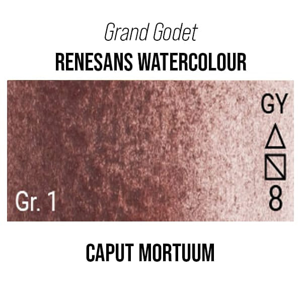 Renesans Watercolour Pan Caput Mortuum - 43 Renesans - Grand Godet - Extra-Fine Artists' Watercolour - 7mL Pans - Series 1