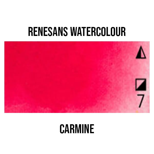Renesans Watercolour Pan Carmine - 14 Renesans - Extra-Fine Artists' Watercolours - Half Pans - Series 1