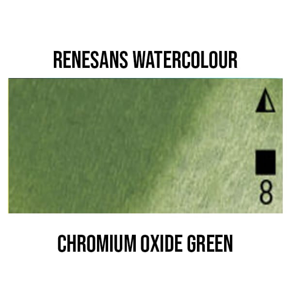 Renesans Watercolour Pan Chromium Oxide - 33 Renesans - Extra-Fine Artists' Watercolours - Half Pans - Series 1