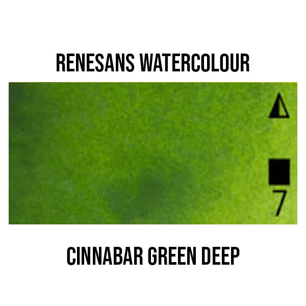 Renesans Watercolour Pan Cinnabar Green Deep - 38 Renesans - Extra-Fine Artists' Watercolours - Half Pans - Series 1