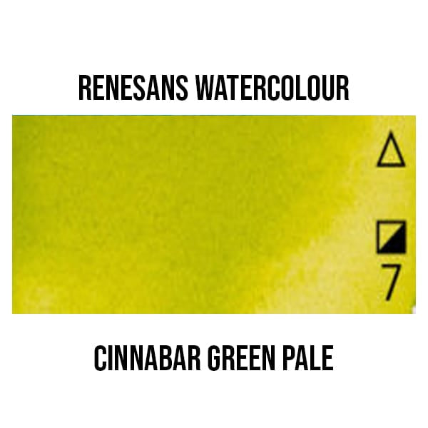 Renesans Watercolour Pan Cinnabar Green Pale - 29 Renesans - Extra-Fine Artists' Watercolours - Half Pans - Series 1