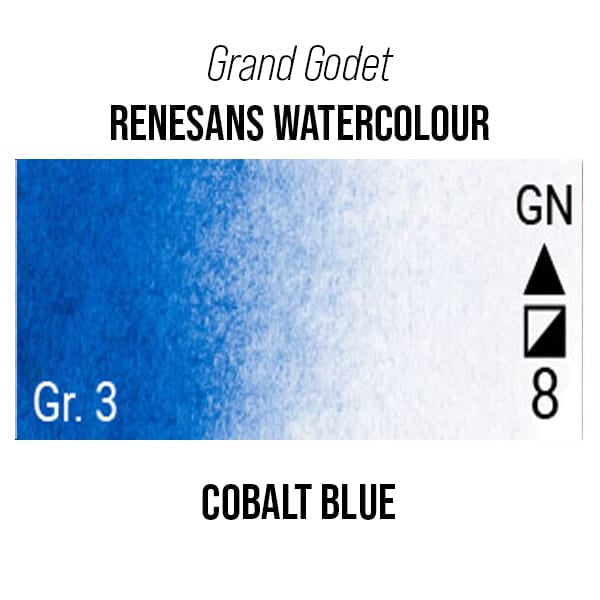 Renesans Watercolour Pan Cobalt Blue - 21 Renesans - Grand Godet - Extra-Fine Artists' Watercolours - 7mL Pans - Series 3