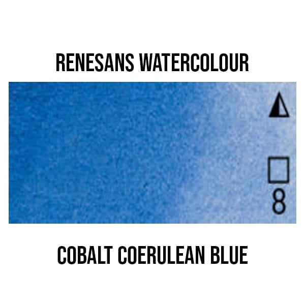 Renesans Watercolour Pan Cobalt-Cerulean Blue - 26 Renesans - Extra-Fine Artists' Watercolours - Half Pans - Series 3