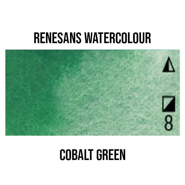 Renesans Watercolour Pan Cobalt Green - 32 Renesans - Extra-Fine Artists' Watercolours - Half Pans - Series 2