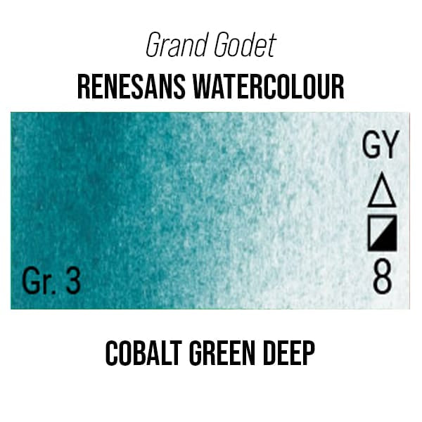 Renesans Watercolour Pan Cobalt Green Deep - 28 Renesans - Grand Godet - Extra-Fine Artists' Watercolours - 7mL Pans - Series 3
