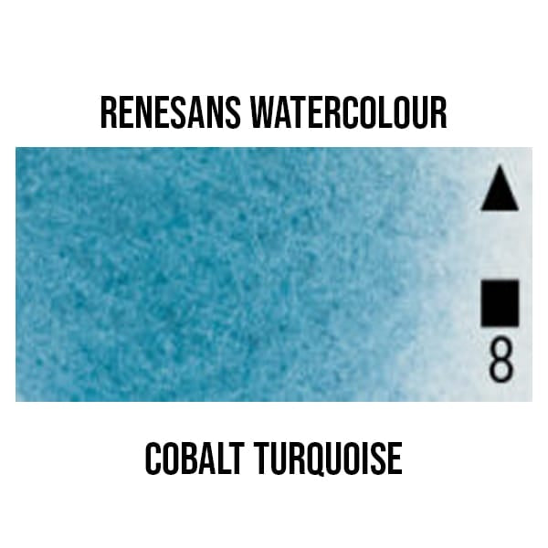 Renesans Watercolour Pan Cobalt Turquoise - 27 Renesans - Extra-Fine Artists' Watercolours - Half Pans - Series 3
