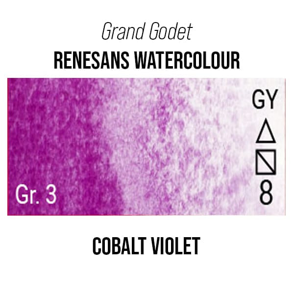 Renesans Watercolour Pan Cobalt Violet - 14 Renesans - Grand Godet - Extra-Fine Artists' Watercolours - 7mL Pans - Series 3